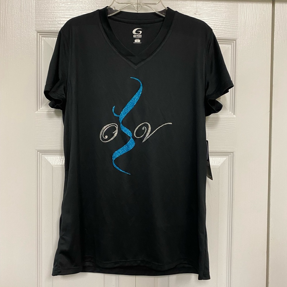 GTM Sportswear v- neck graphics T-shirt Ladies size L
